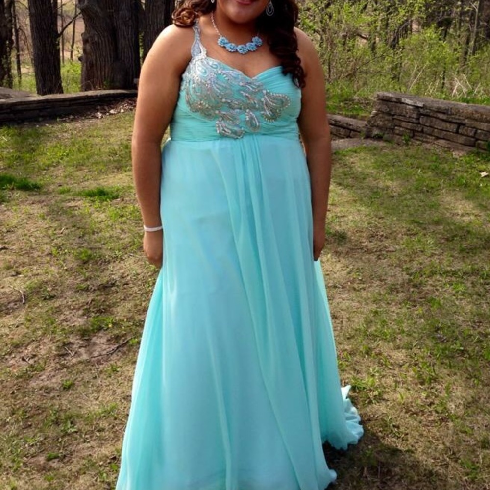 Baby blue prom dress